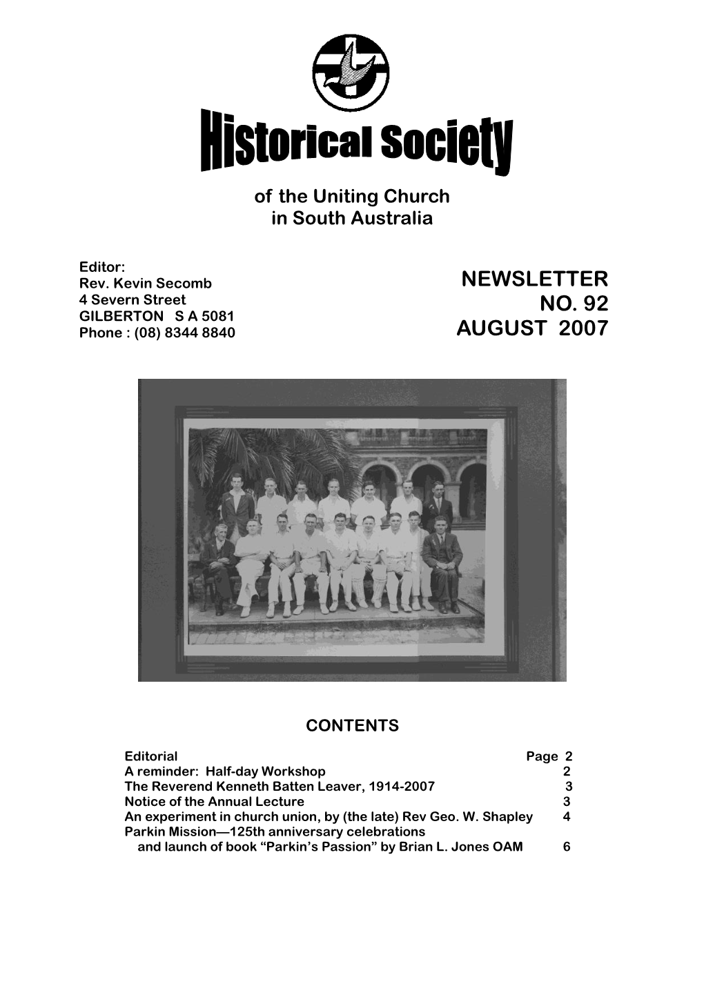 Newsletter No. 92 August 2007