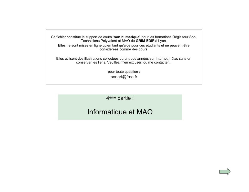 Informatique Et MAO 1 : Configurations MAO (1)