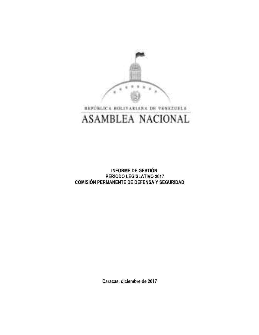 Informe De Gestión Comisión Permanente De Defensa Y Seguridad