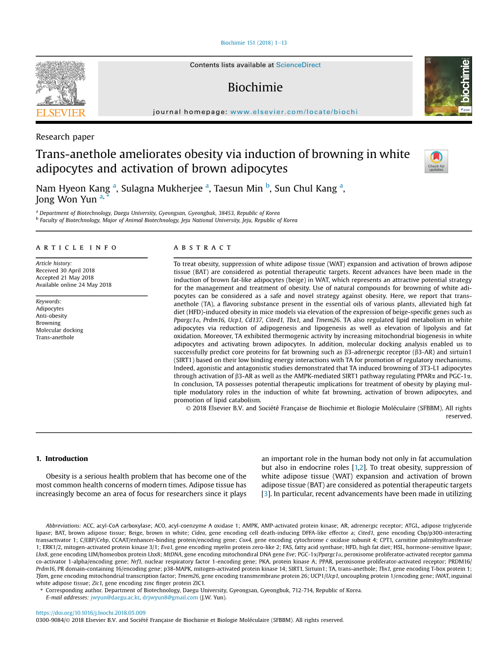 Trans-Anethole Ameliorates Obesity Via Induction of Browning in White Adipocytes and Activation of Brown Adipocytes