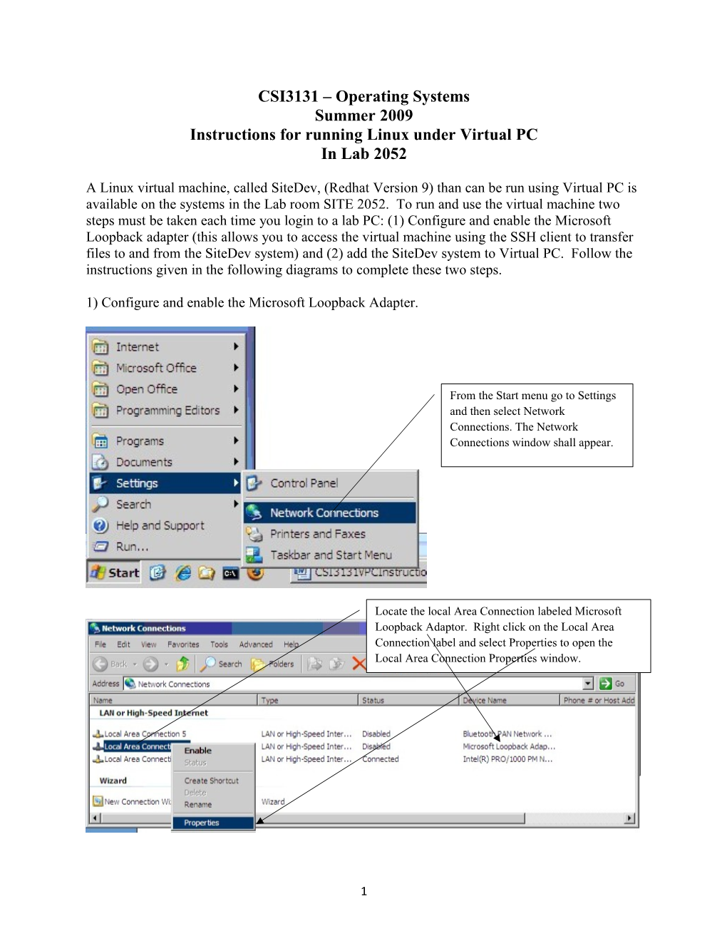 Instructions for Running Linux Under Virtual PC