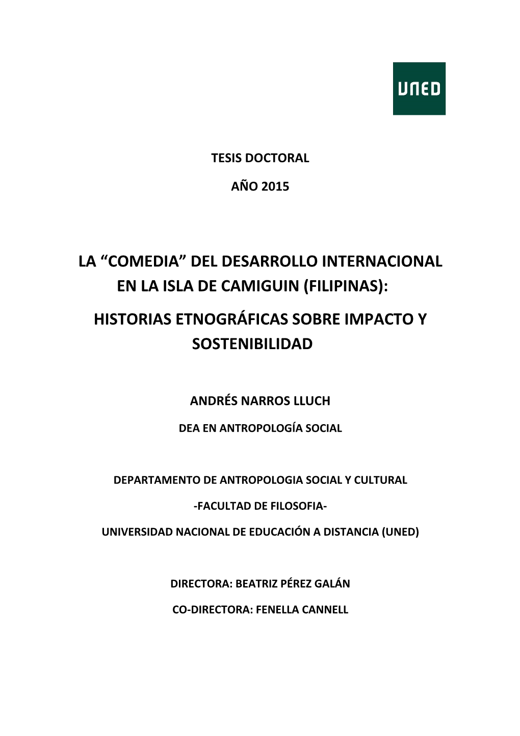 Filipinas): Historias Etnográficas Sobre Impacto Y Sostenibilidad