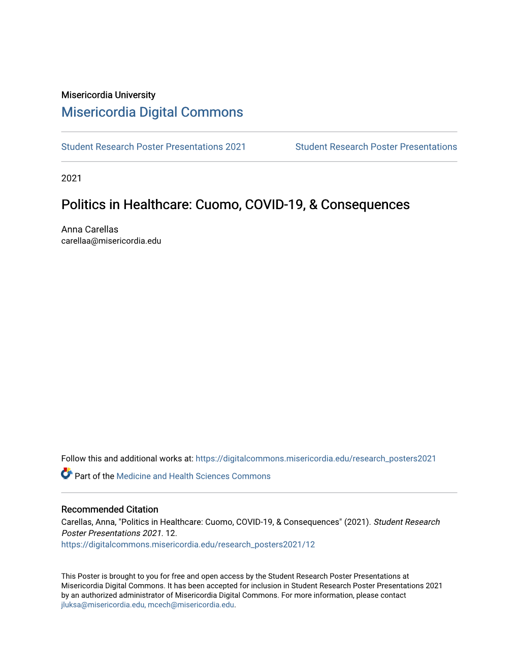 Politics in Healthcare: Cuomo, COVID-19, & Consequences