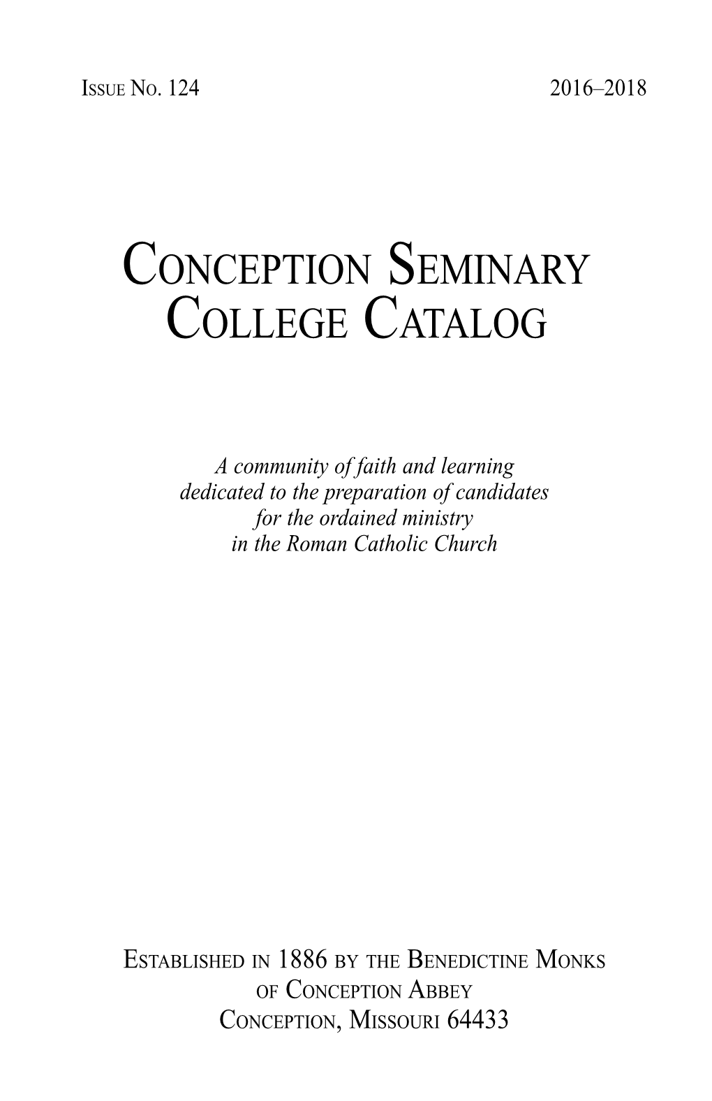Conception Seminary College Catalog