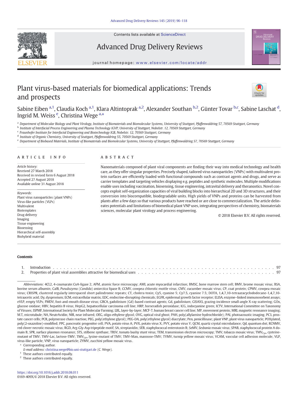 Plant Virus-Based Materials for Biomedical Applications: Trends and Prospects