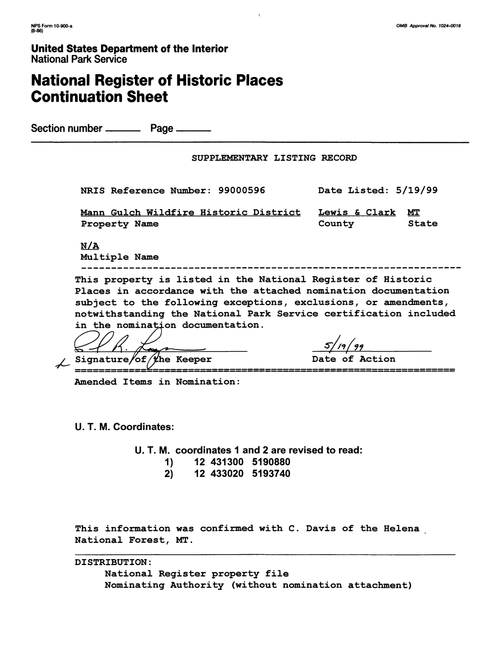 National Register of Historic Places Continuation Sheet