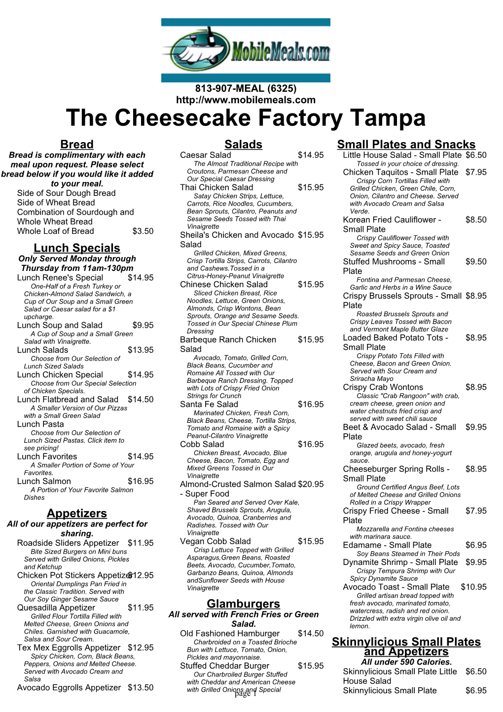 The Cheesecake Factory Tampa