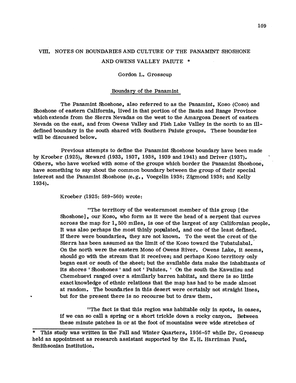 Interest and the Panamint Shoshone (E.G., Voegelin 1938; Zigmond 1938; and Kelly 1934)