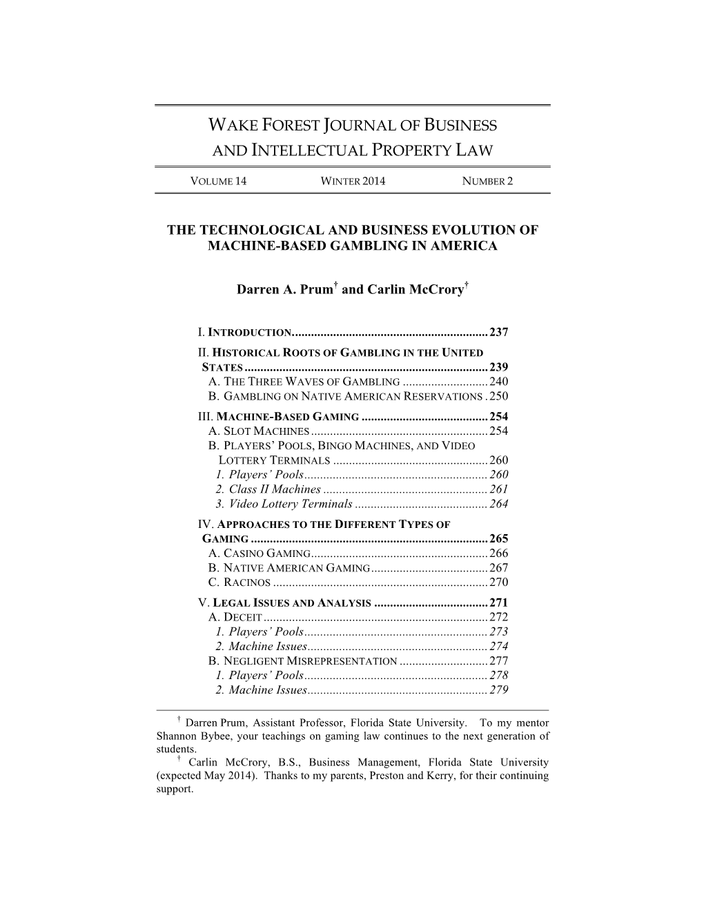 Wake Forest Journal of Business and Intellectual Property Law