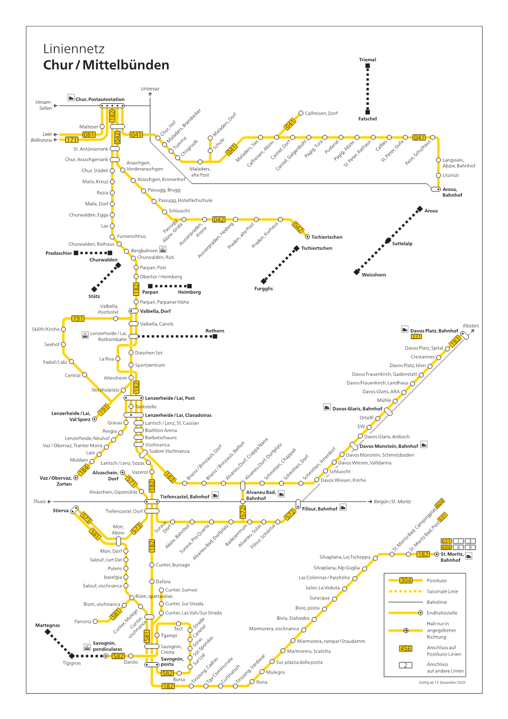 Liniennetz Chur/Mittelbünden Triemel