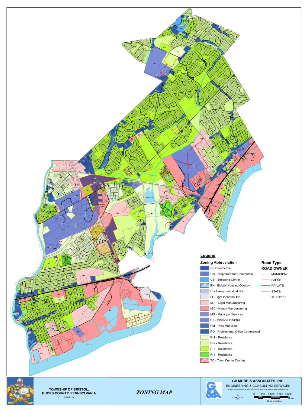 Zoning Map Township of Bristol, Bucks County