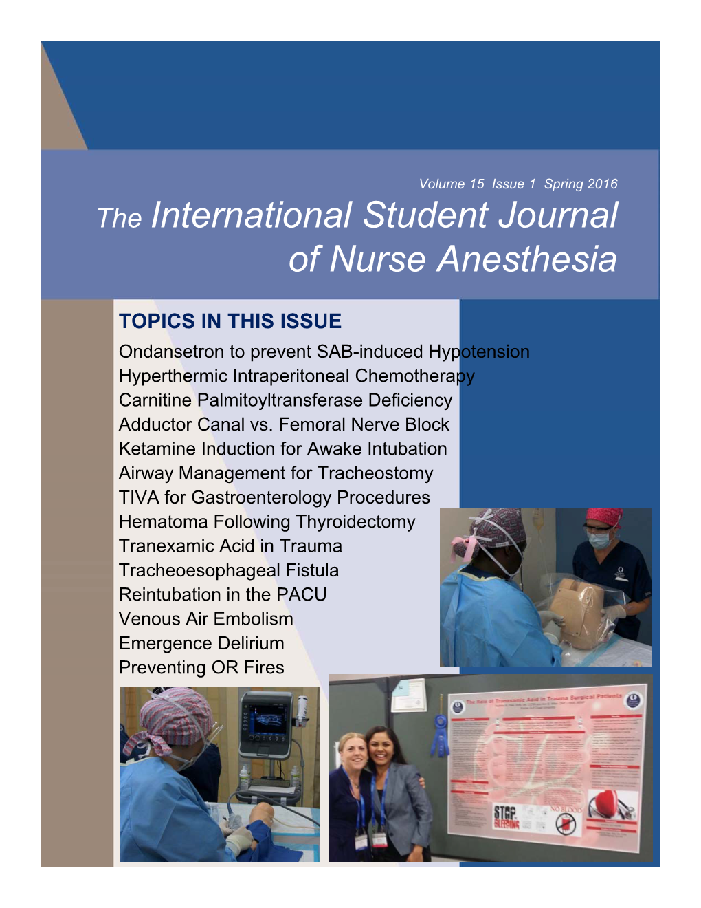 The International Student Journal of Nurse Anesthesia