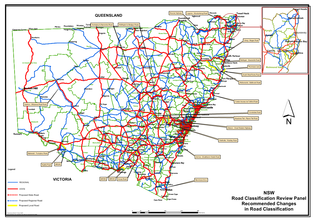 NSW Road Classification Review Panel Recommended Changes In