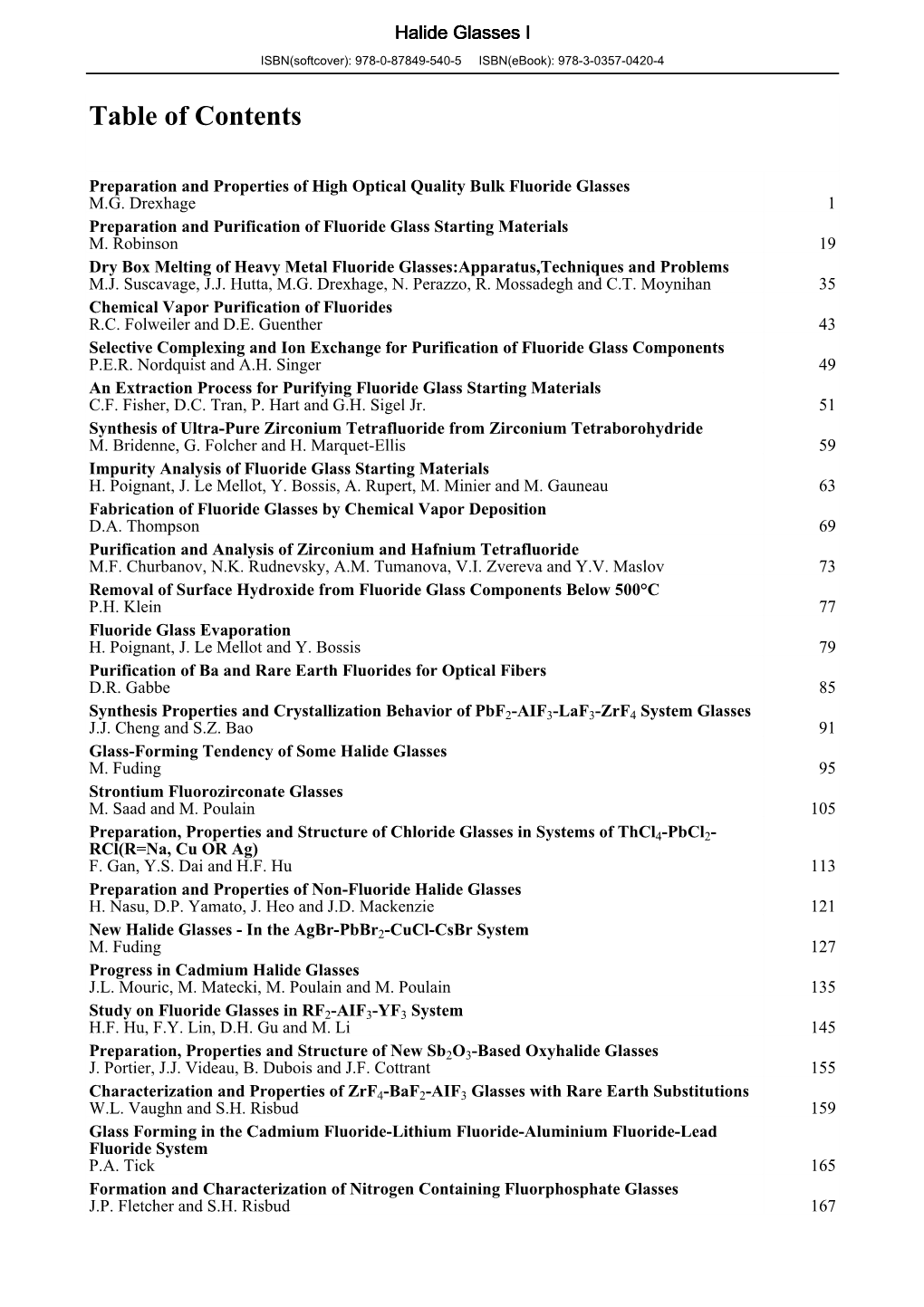 Table of Contents