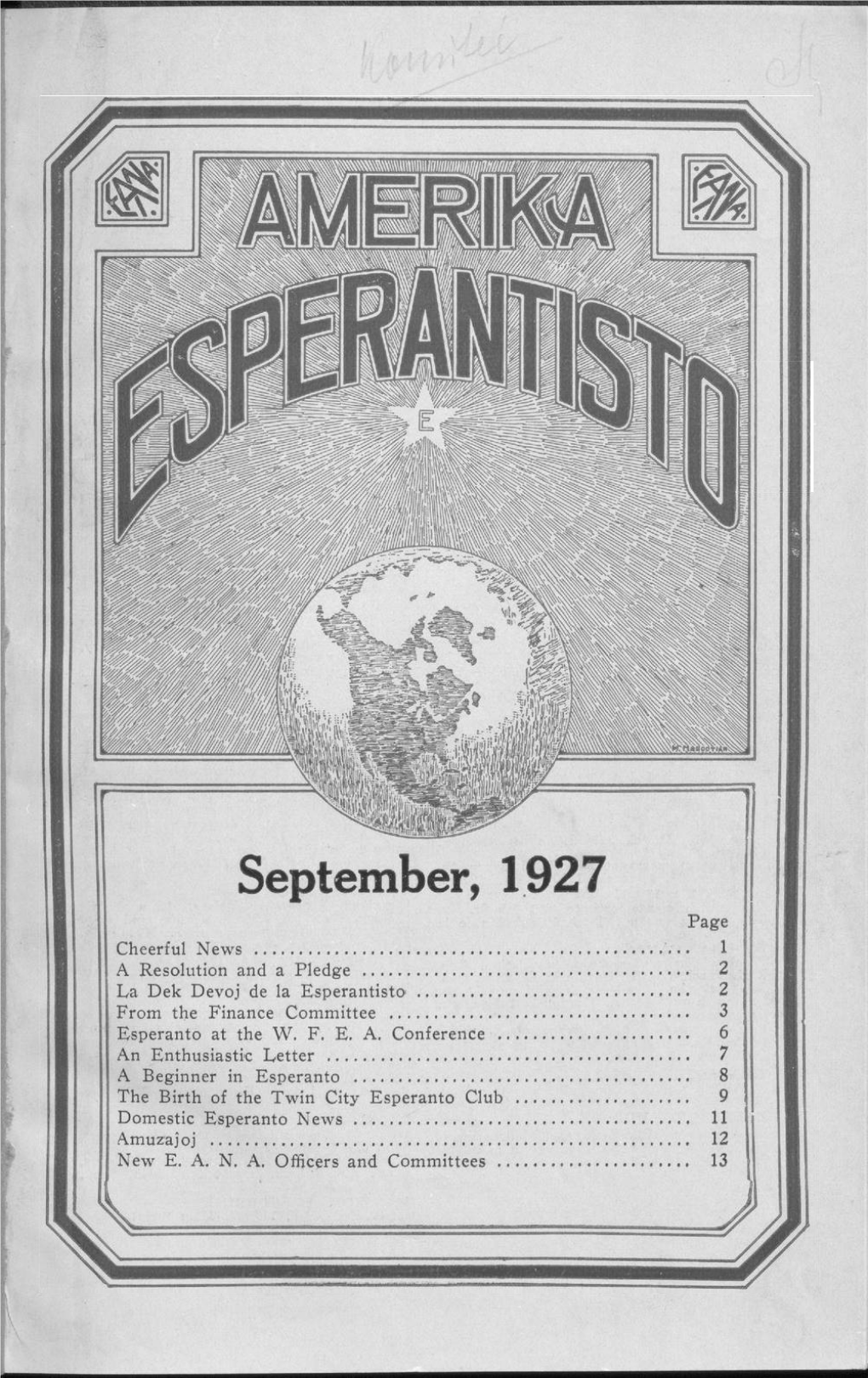 Amerika Esperantisto V38n03 (Sep 1927)