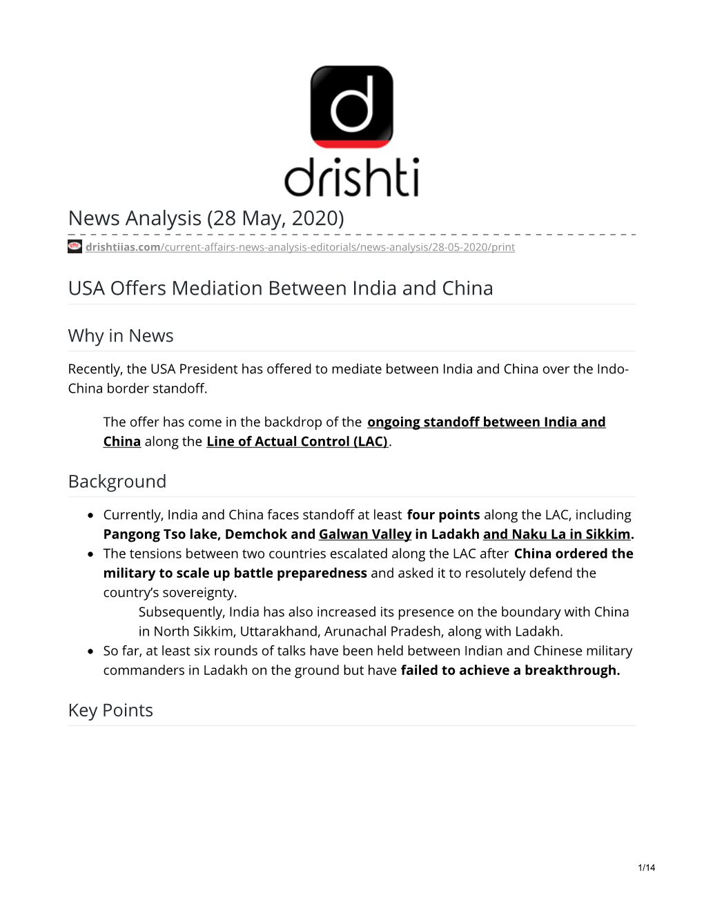 News Analysis (28 May, 2020)