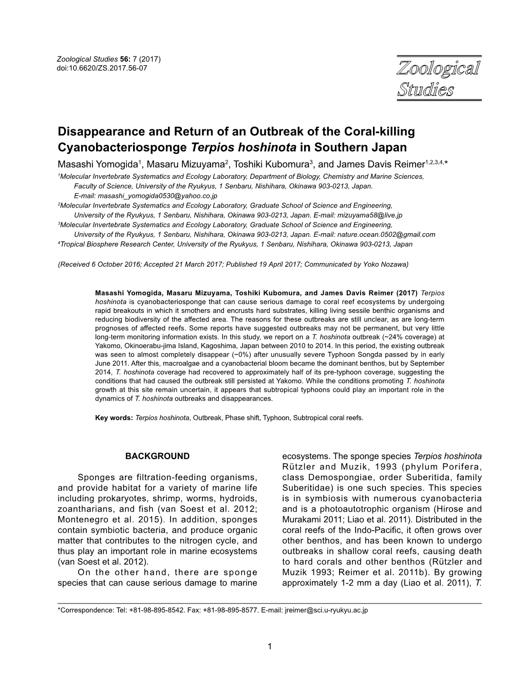 Disappearance and Return of an Outbreak of the Coral-Killing