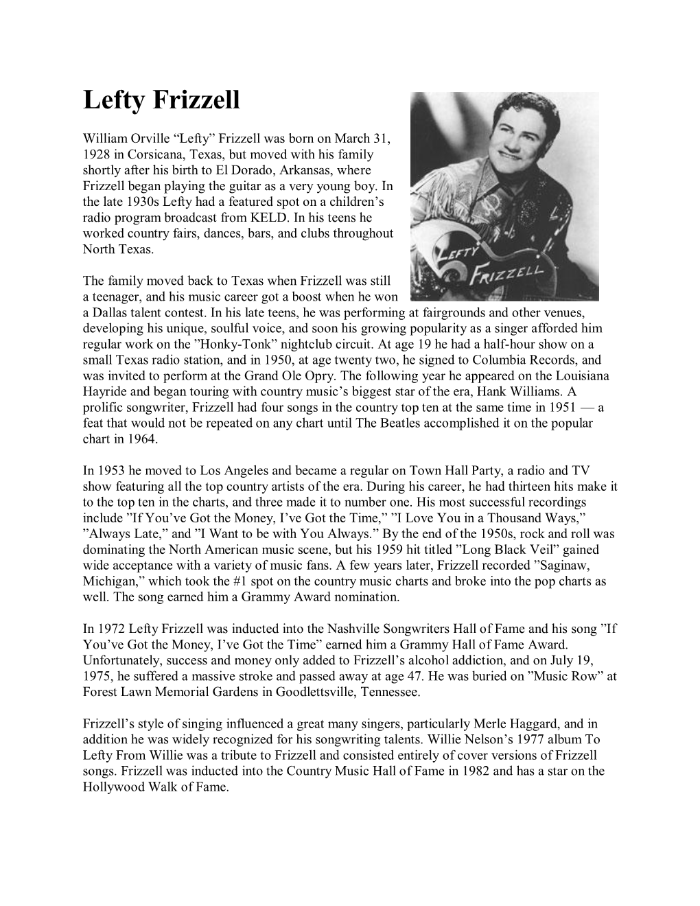 Lefty Frizzell