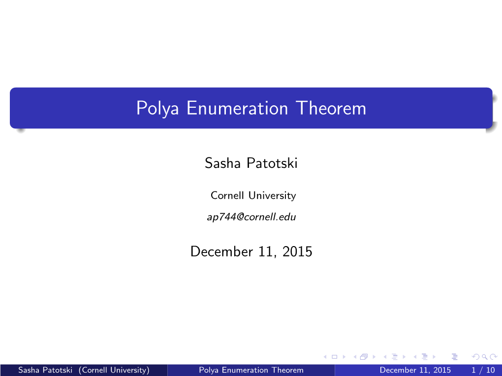 Polya Enumeration Theorem