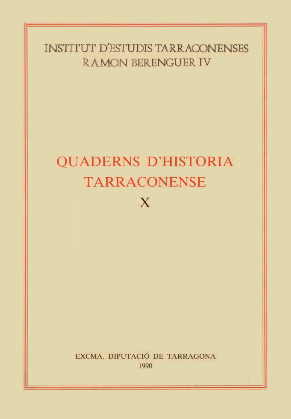 QUADERNS D'història TARRACONENSE X