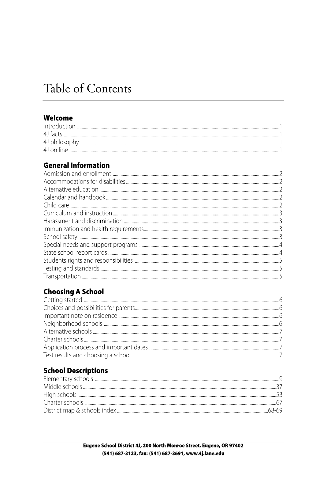 4J Schools Guide 2004-05