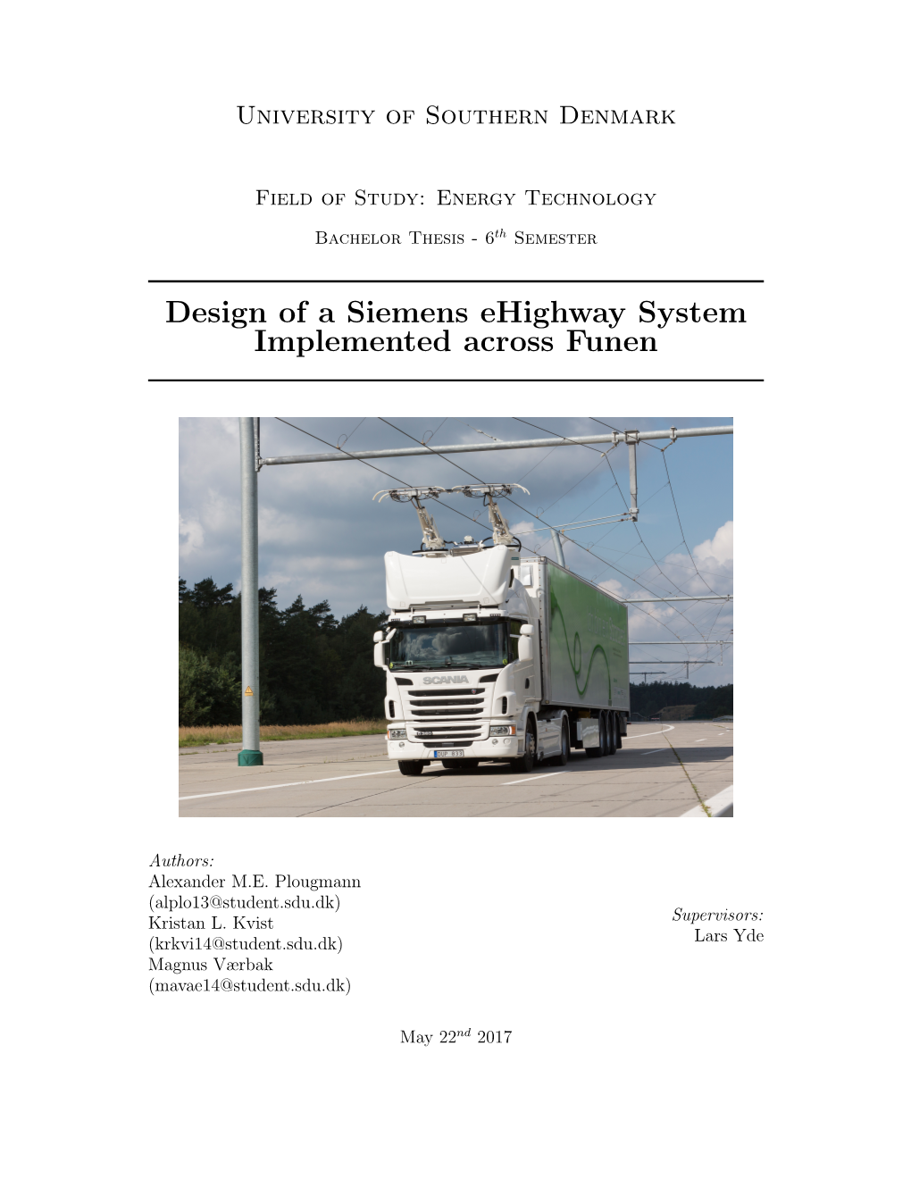 Design of a Siemens Ehighway System Implemented Across Funen