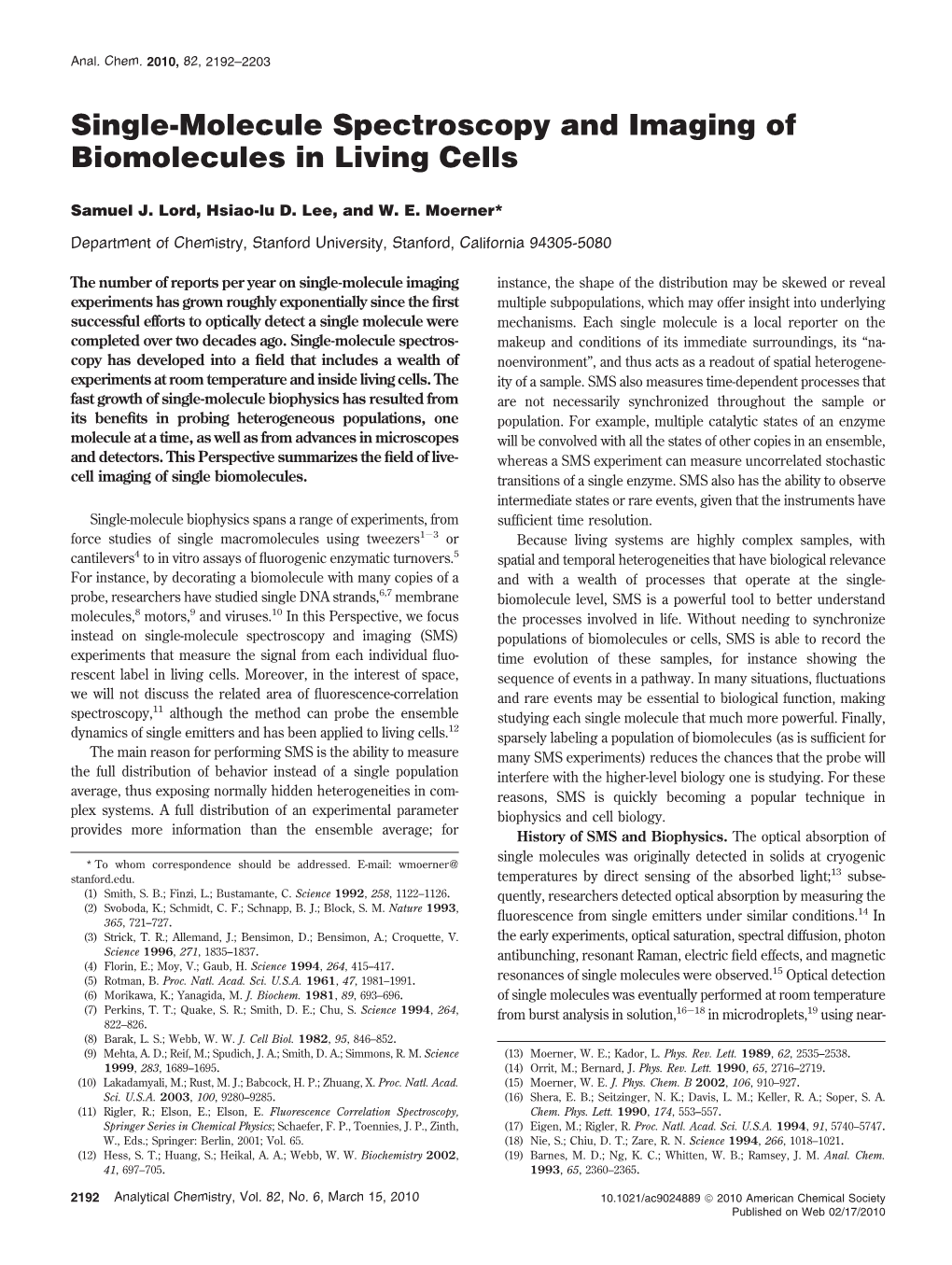 Single-Molecule Spectroscopy and Imaging of Biomolecules in Living Cells