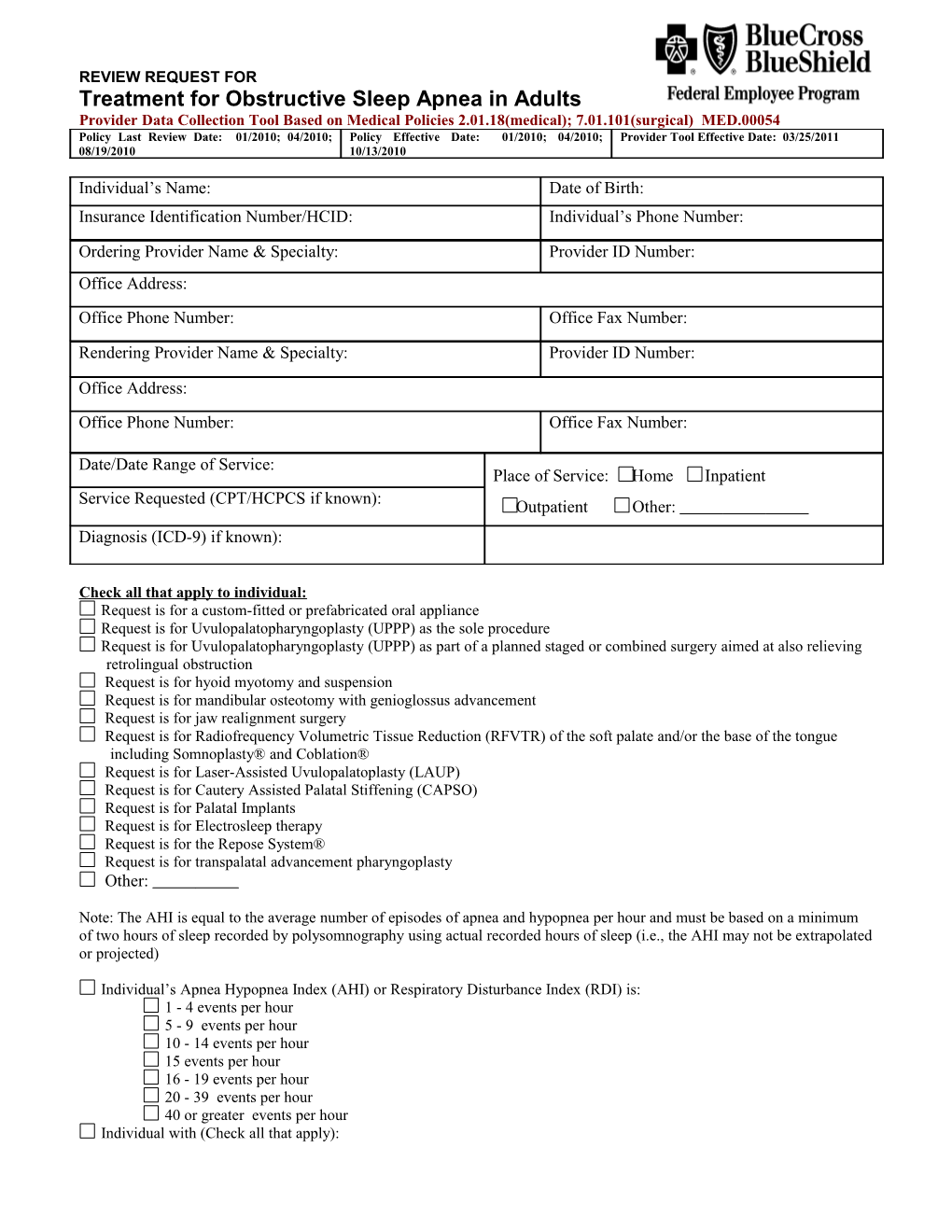 Treatment of Obstructive Sleep Apnea