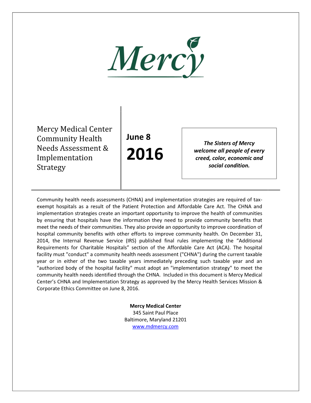 Mercy Medical Center Community Health Needs Assessment, Two of the Community Statistical Areas Have Shifted