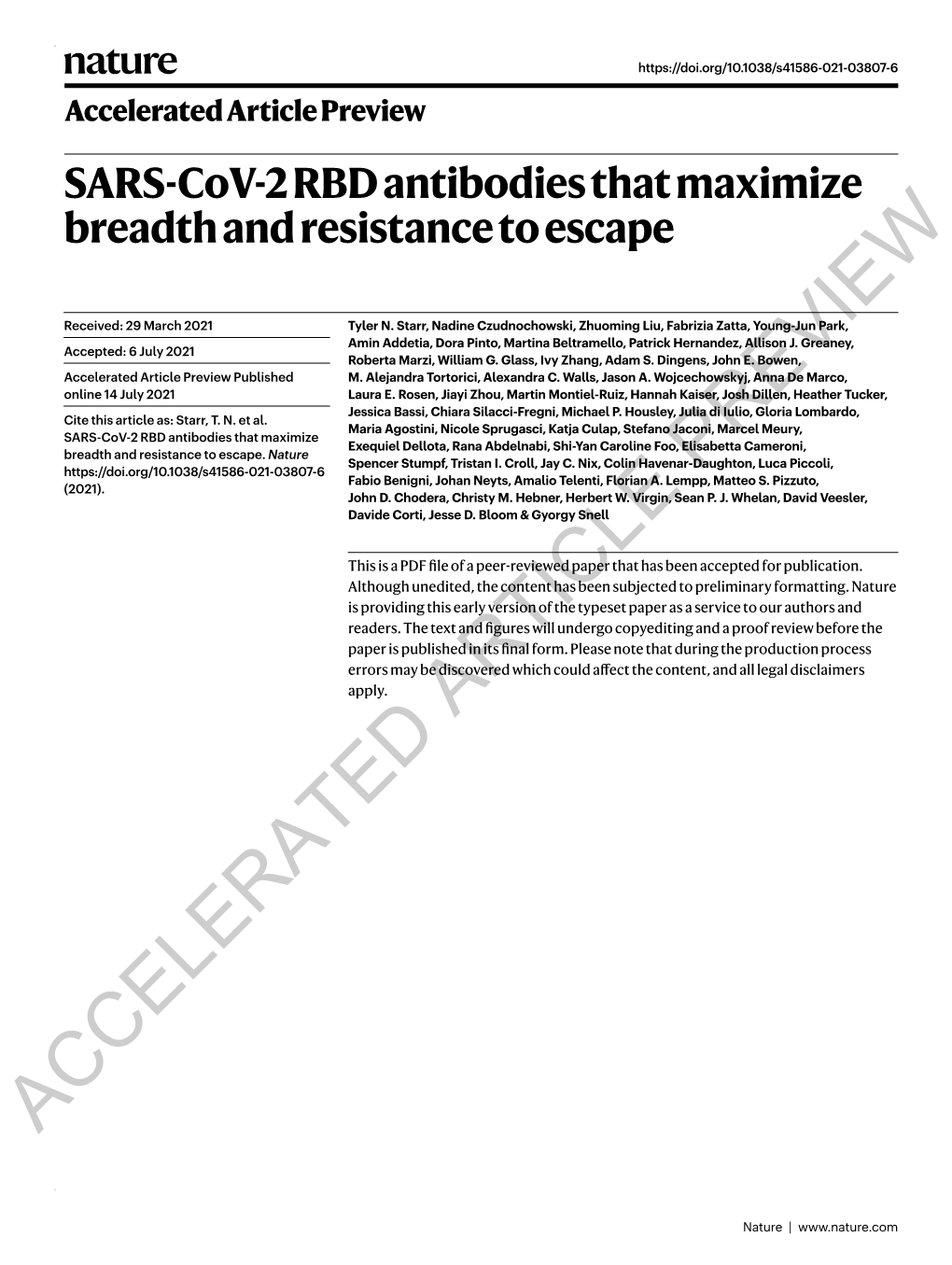 SARS-Cov-2 RBD Antibodies That Maximize Breadth and Resistance to Escape W ­ 1,15 2,15 3,15 4 Tyler N