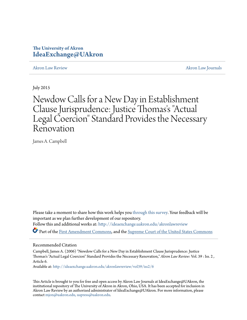 Newdow Calls for a New Day in Establishment Clause Jurisprudence: Justice Thomas's 