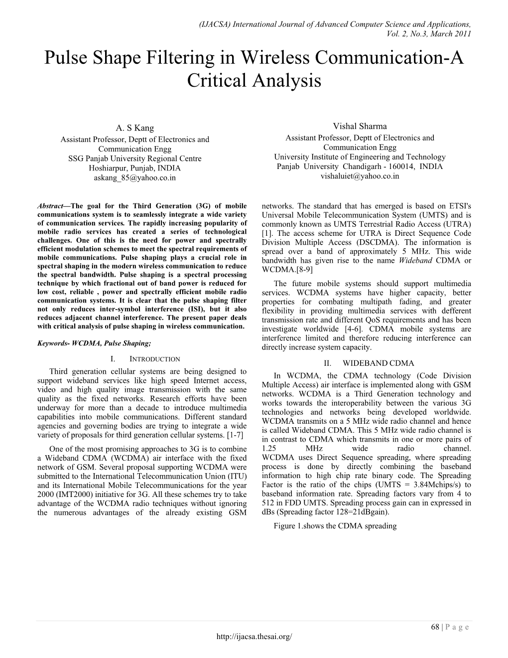 Pulse Shape Filtering in Wireless Communication-A Critical Analysis