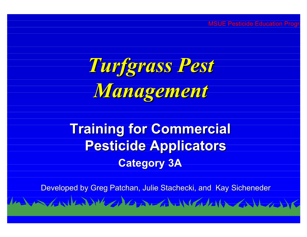 Turfgrass Pest Management