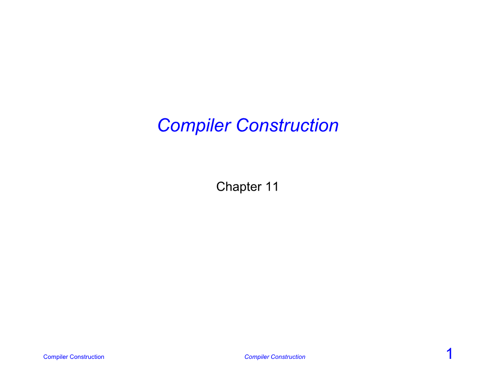 Compiler Construction