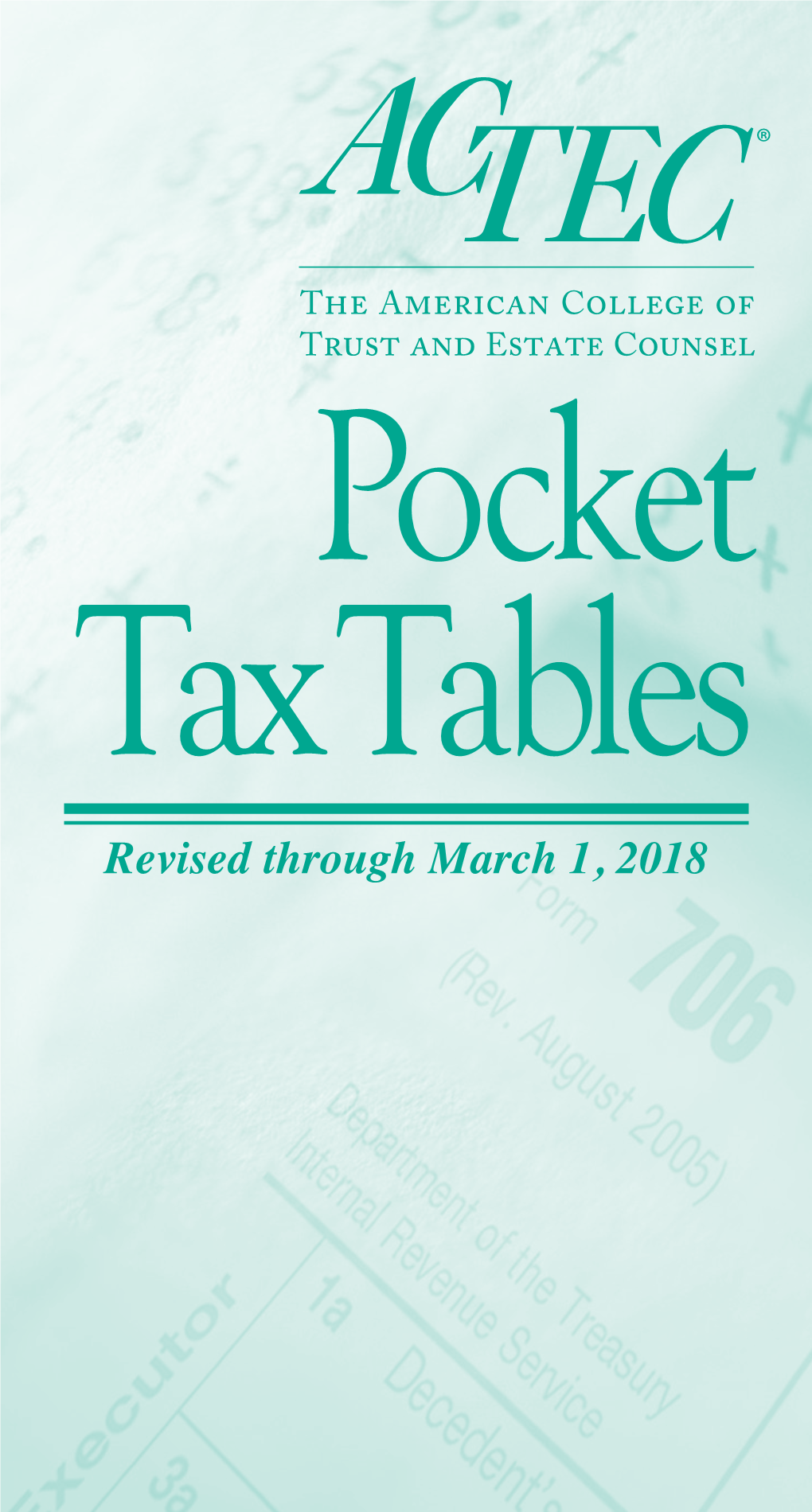 ACTEC 2018 Pocket Tax Tables