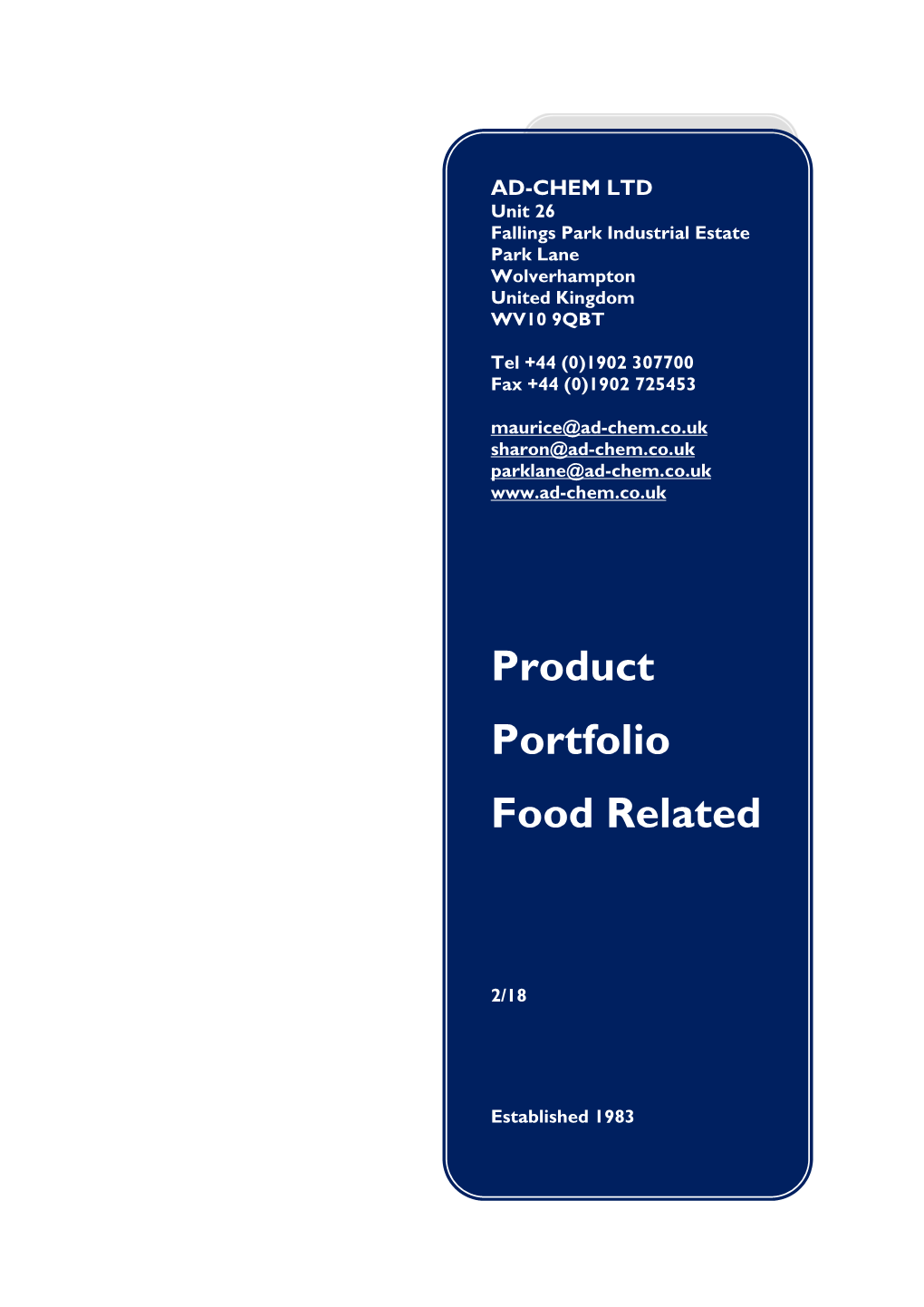 Product Portfolio Food Related