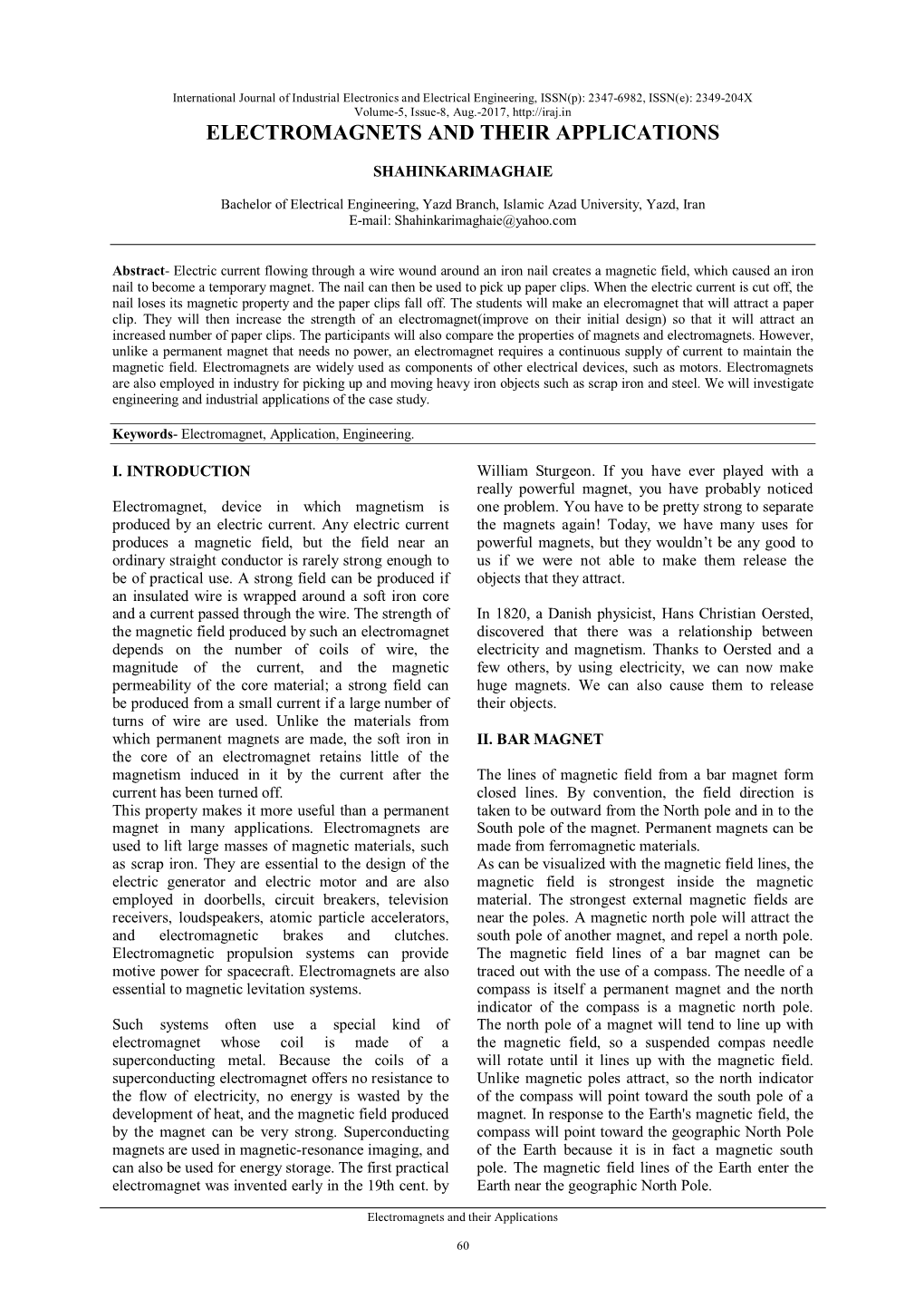 Electromagnets and Their Applications