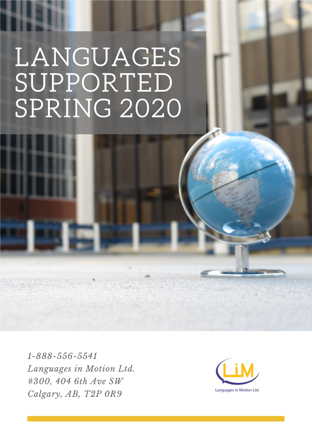 Languages Supported Spring 2020