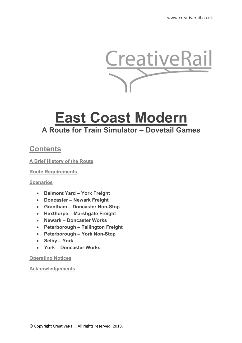 East Coast Modern a Route for Train Simulator – Dovetail Games