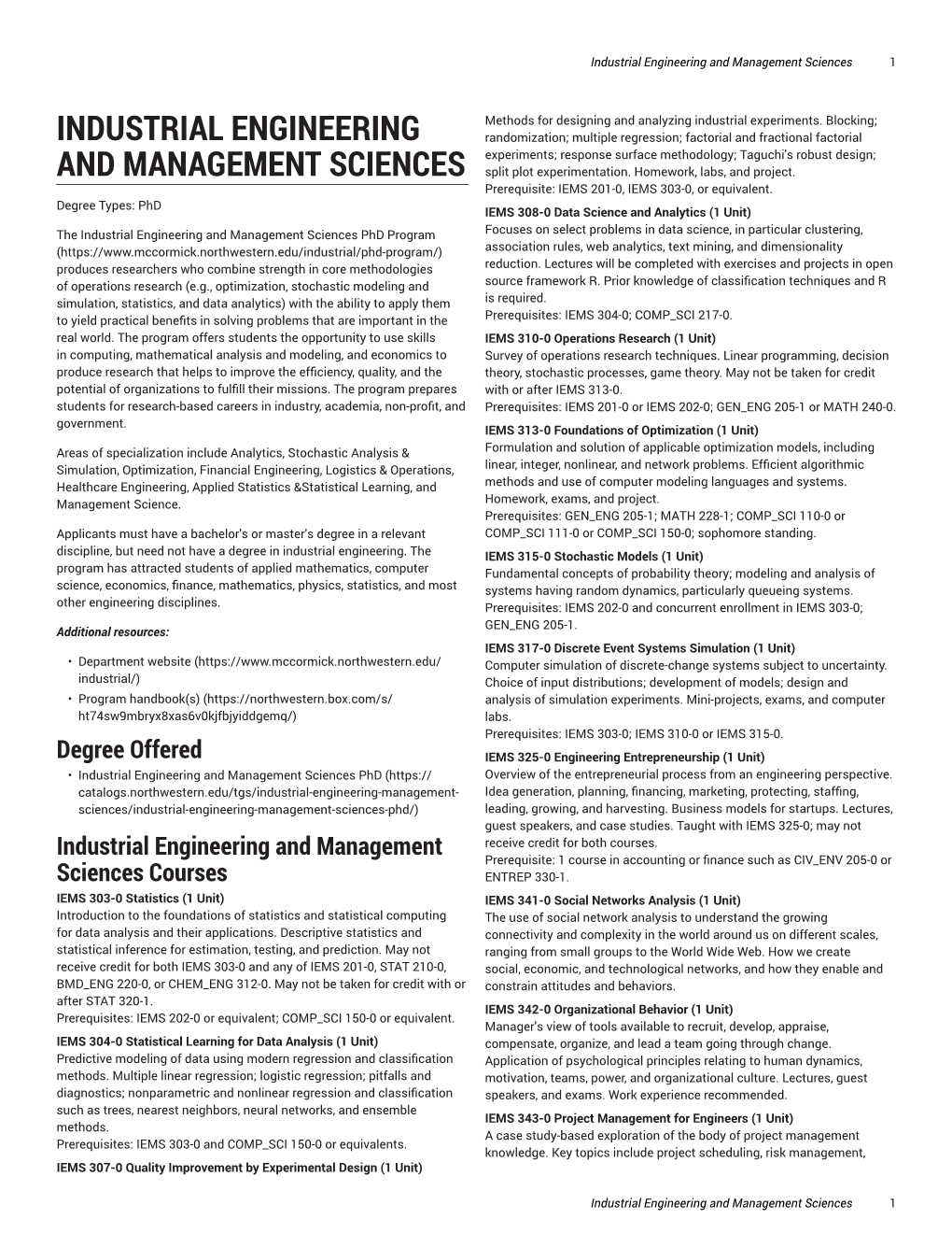 Industrial Engineering and Management Sciences 1