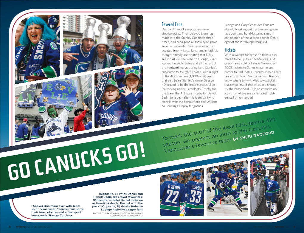 Go Canucks Go!” • Score on Davie (Page 54)