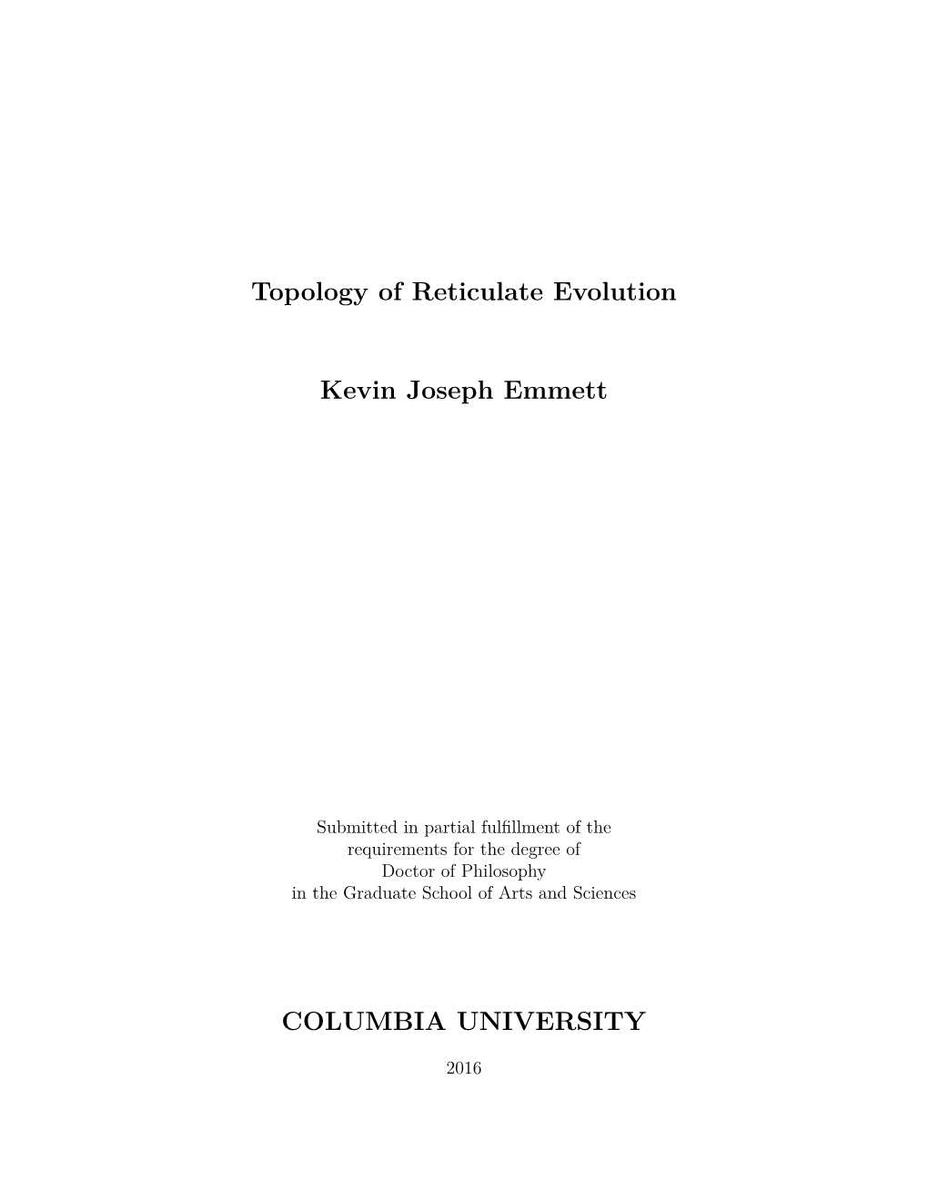 Topology of Reticulate Evolution