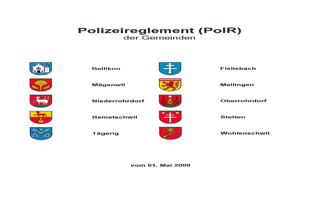 Polizeireglement (Polr) Der Gemeinden