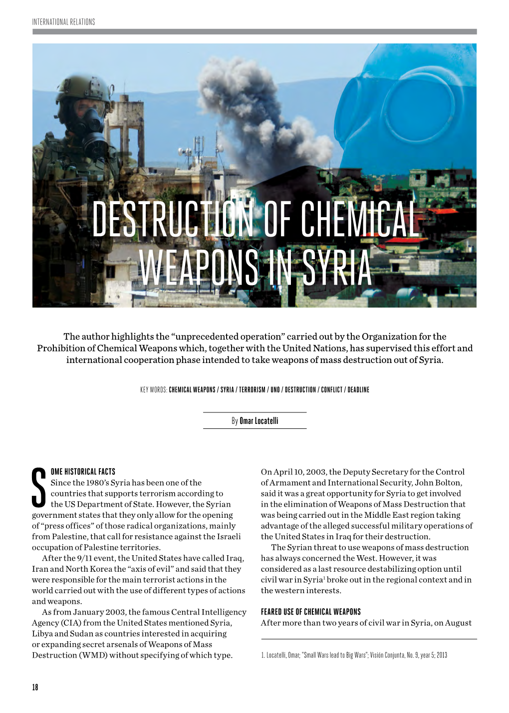Destruction of Chemical Weapons in Syria