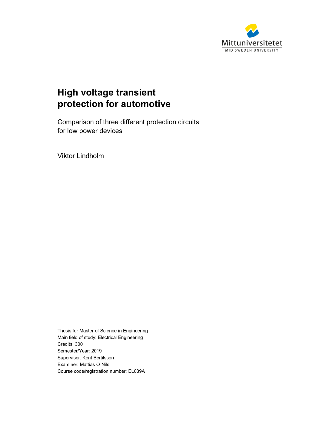 High Voltage Transient Protection for Automotive