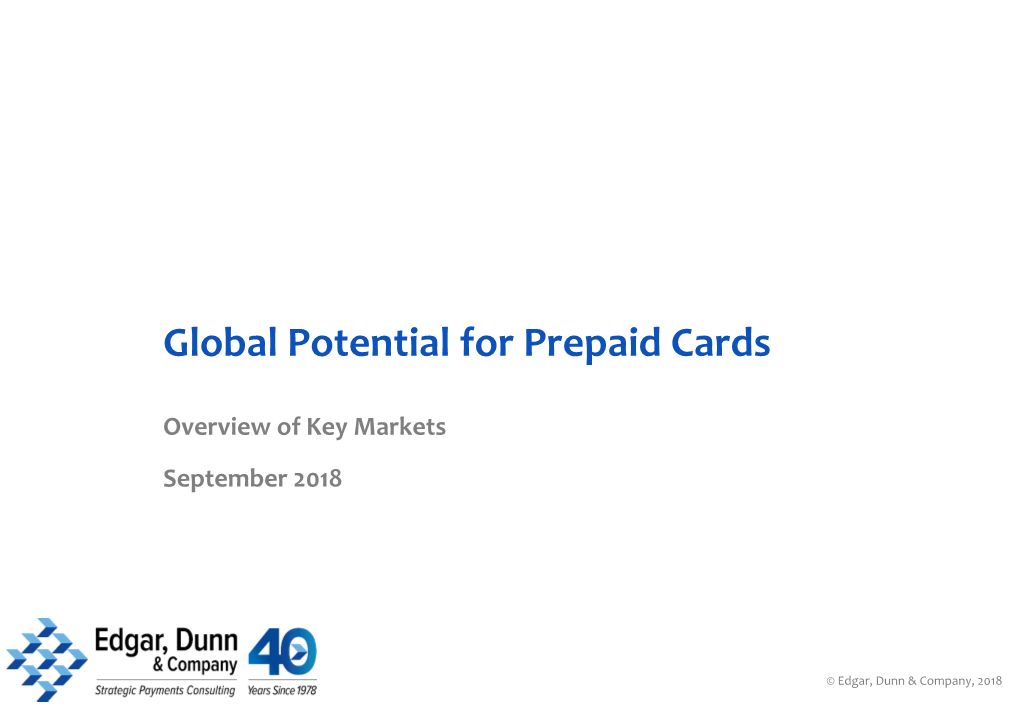 Global Potential for Prepaid Cards