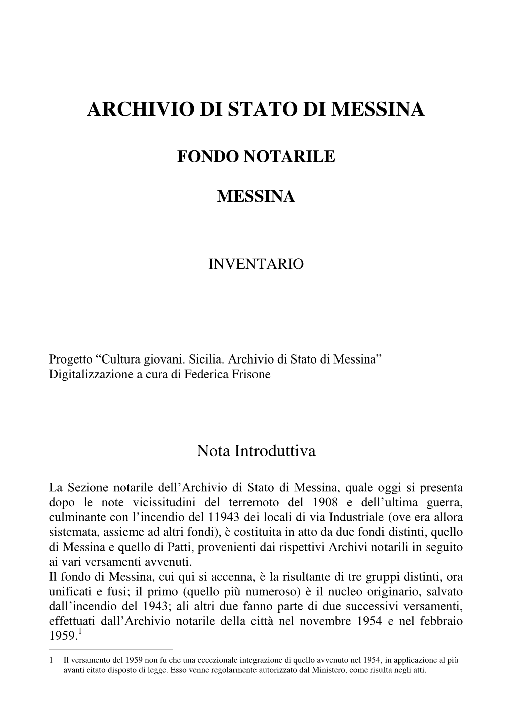 Inventario Notarile Di Messina