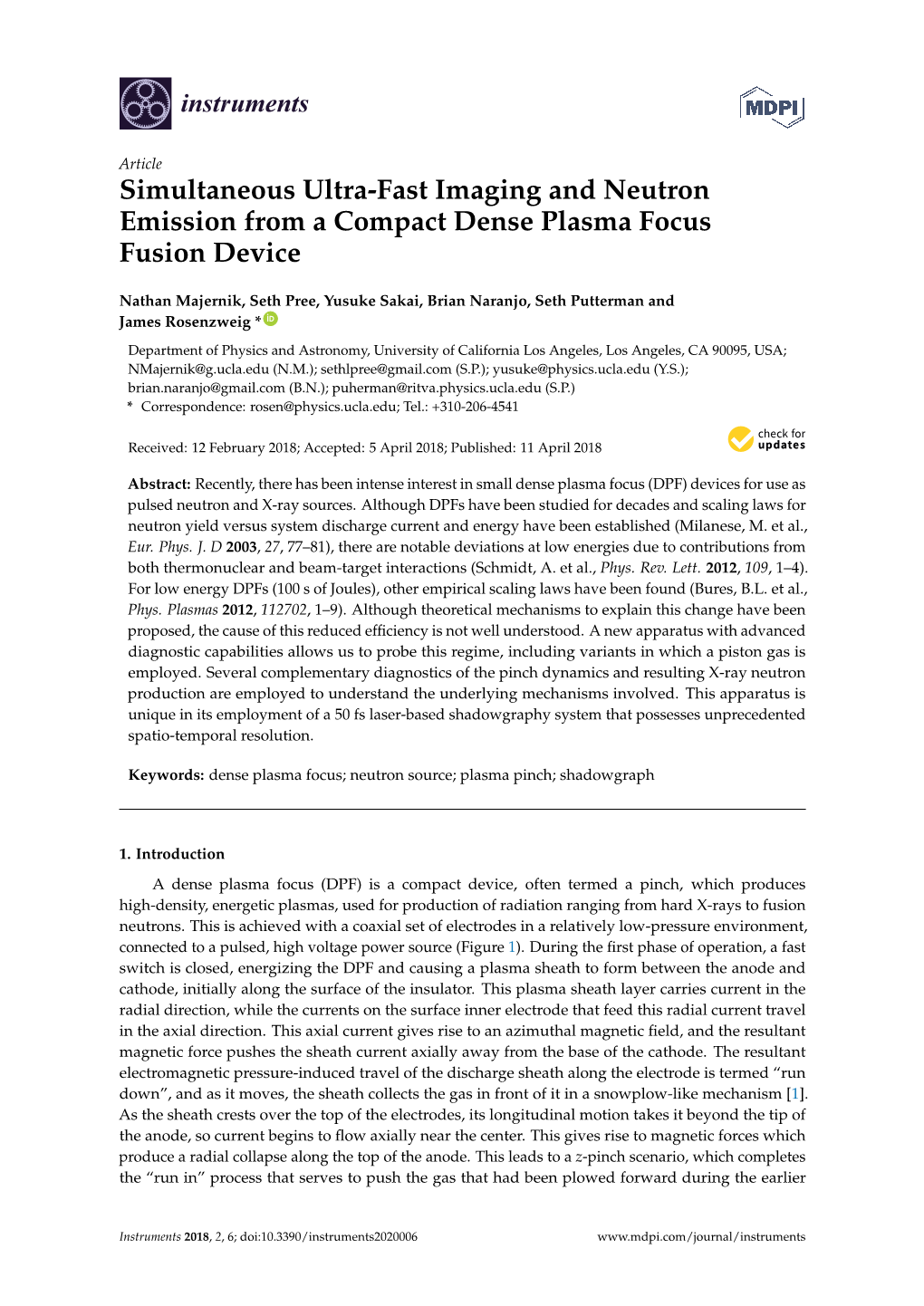 Simultaneous Ultra-Fast Imaging and Neutron Emission from a Compact Dense Plasma Focus Fusion Device