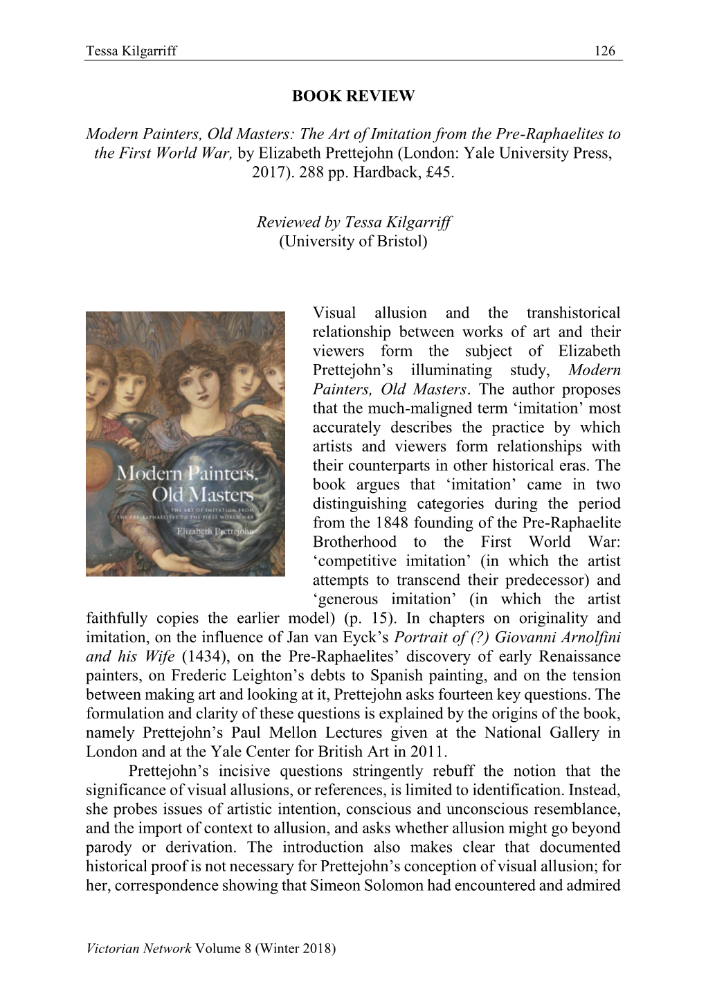 BOOK REVIEW Modern Painters, Old Masters: the Art of Imitation From