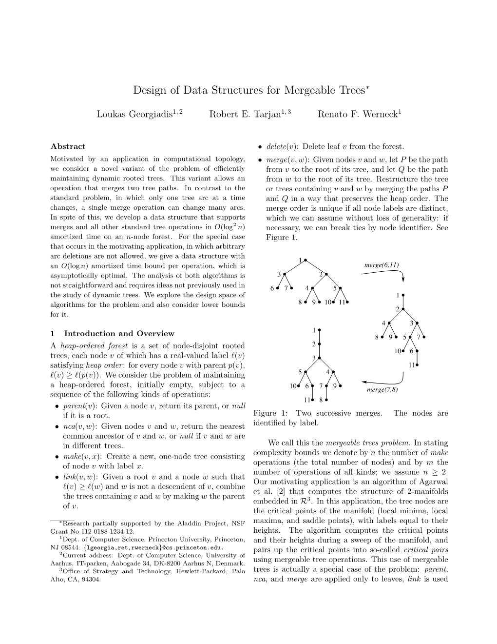Design of Data Structures for Mergeable Trees∗